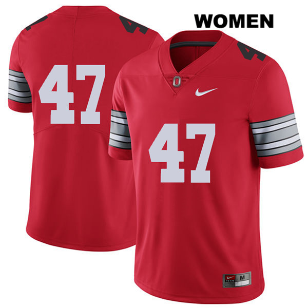 Ohio State Buckeyes Women's Justin Hilliard #47 Red Authentic Nike 2018 Spring Game No Name College NCAA Stitched Football Jersey TS19A87HC